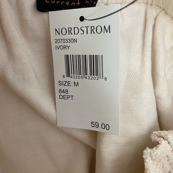 New Current Air Women's Ivory Blush Shorts Nubby Knit Drawstring Waist Medium - Picture 5 of 7